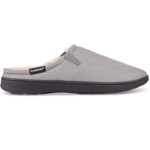 Isotoner Men's Microsuede Hoodback Slipper Memory Foam Size L  in Grey  Slip On
